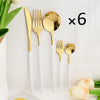 30Pcs Dinnerware Set Flatware Cutlery Set Stainless Steel Tableware