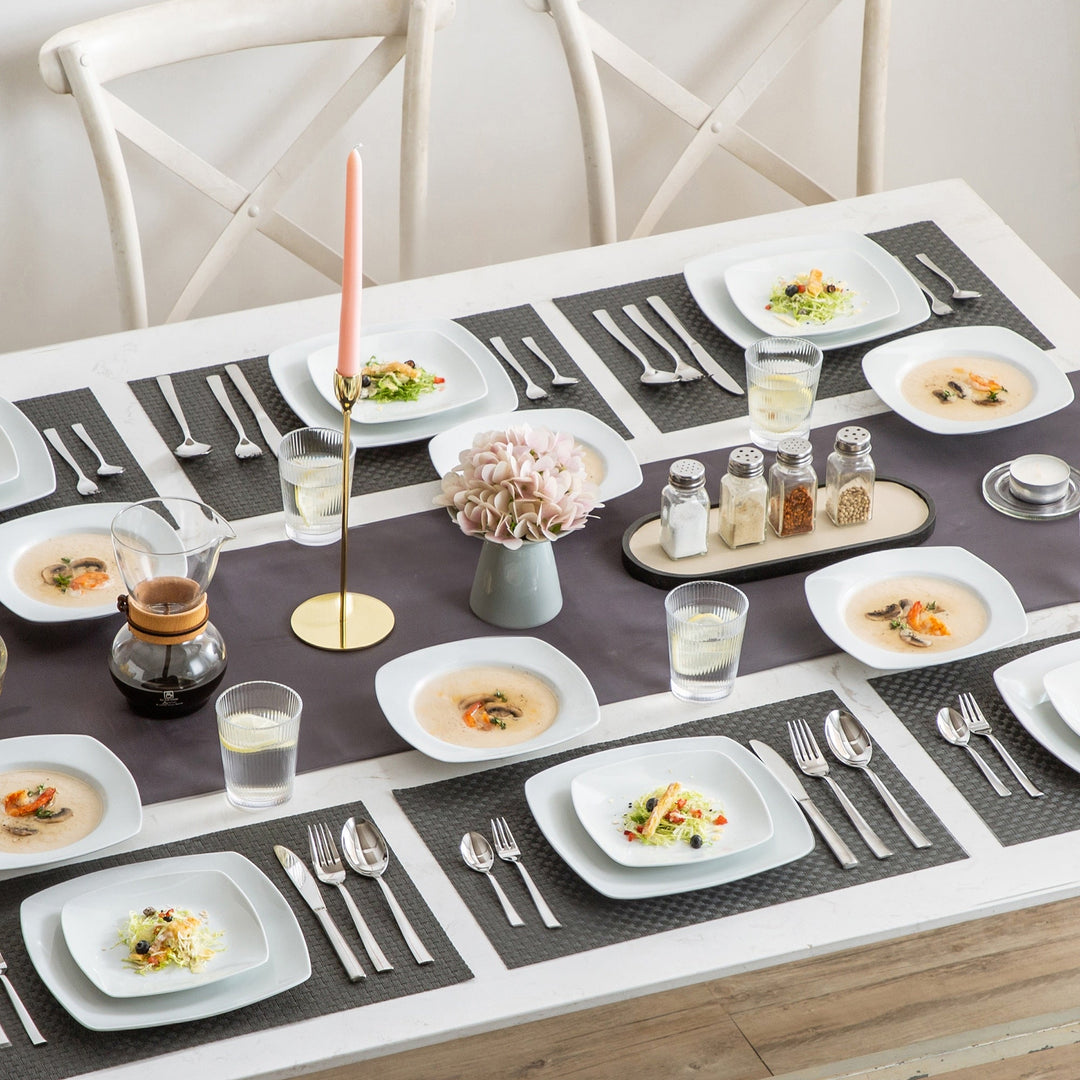 36-Piece Porcelain Dinner Set Dinner Soup Plates Set for 12 Person – Kitchen Groups