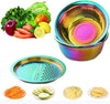 3pcs Stainless Steel Round Colander Vegetable Slicer Grater Strainer