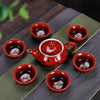 4 Colors Ceramic Tea Pot set With 6 Ceramic Cups