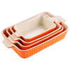 4-Piece Table Baking Dish Plate Set with Ceramic Handle Oven