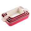 4-Piece Table Baking Dish Plate Set with Ceramic Handle Oven