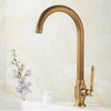 Antique Bronze Brass Kitchen Faucet Swivel Single-Hole Cold Water Tap