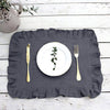 4pcs Ruffle Edge Linen Color Cloth Pure Linen Classical Table Napkin