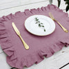 4pcs Ruffle Edge Linen Color Cloth Pure Linen Classical Table Napkin