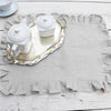 4pcs Ruffle Edge Linen Color Cloth Pure Linen Classical Table Napkin