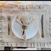 4pcs Ruffle Edge Linen Color Cloth Pure Linen Classical Table Napkin