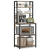 6-Tier Industrial Kitchen Baker’s Rack with 6 Hooks Microwave Stand