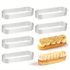 6/8pcs Stainless Steel Oval Tart Rings Perforated Pastry and Cake Molds