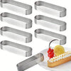 6/8pcs Stainless Steel Oval Tart Rings Perforated Pastry and Cake Molds