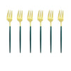 6Pcs/Set Gold Fork Set Tea Cake Snack Fork Dinnerware Dinnerware Sets