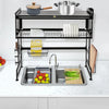 2Tier Over Sink Dish Drying Rack Dishware Organizer Shelf Dish Drainer