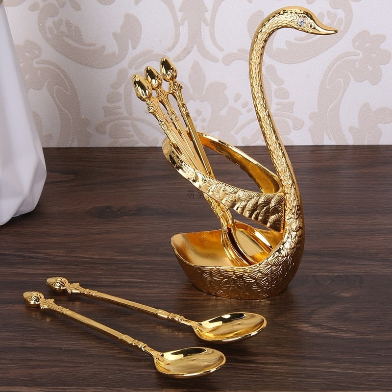 thumbnail image 2 of Metal Dinner Swan Base Holders, Swan Figurine Holder, Flatware Stand 2 of 10