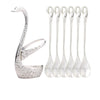 7pcs Swan Base Holder Fruit Forks Set Salad Dessert Tools Tableware