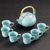 7pcs Handmade Ceramic Ceremony Teapot Teacups Set Traditional Teaware