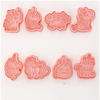 8pcs 3D Cartoon Cookie Cutters Pressable Biscuit Mold Cookie Stamp Set