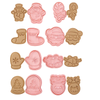8pcs 3D Cartoon Cookie Cutters Pressable Biscuit Mold Cookie Stamp Set