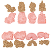 8pcs 3D Cartoon Cookie Cutters Pressable Biscuit Mold Cookie Stamp Set