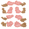 8pcs 3D Cartoon Cookie Cutters Pressable Biscuit Mold Cookie Stamp Set