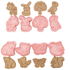 8pcs 3D Cartoon Cookie Cutters Pressable Biscuit Mold Cookie Stamp Set