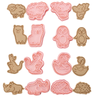 8pcs 3D Cartoon Cookie Cutters Pressable Biscuit Mold Cookie Stamp Set