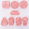 8pcs 3D Cartoon Cookie Cutters Pressable Biscuit Mold Cookie Stamp Set