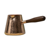 Milk Frothing Pitcher Handcrafted Hammered Latte Jug with Wooden Handle