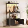 Adjustable Height Bakers Rack with Power Outlet and Storage Cabinet