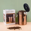 Airtight Coffee Container CO2 Valve Storage Canister with Scoop