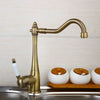 Antique Swivel Brass Finish Sink Tap Kitchen Sink Faucet Mixer Tap