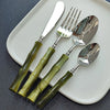 Bamboo-Style Resin Handle Cutlery Stainless Steel Classical Flatware