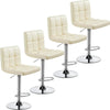 Bar Stools Set Adjustable Leather Swivel Counter with Back and Footrest