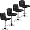 Bar Stools Set Adjustable Leather Swivel Counter with Back and Footrest