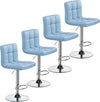 Bar Stools Set Adjustable Leather Swivel Counter with Back and Footrest