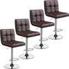Bar Stools Set Adjustable Leather Swivel Counter with Back and Footrest