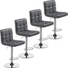 Bar Stools Set Adjustable Leather Swivel Counter with Back and Footrest