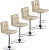Bar Stools Set Adjustable Leather Swivel Counter with Back and Footrest