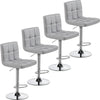 Bar Stools Set Adjustable Leather Swivel Counter with Back and Footrest