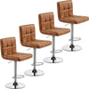 Bar Stools Set Adjustable Leather Swivel Counter with Back and Footrest