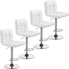 Bar Stools Set Adjustable Leather Swivel Counter with Back and Footrest