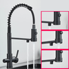 Black Filtered Kitchen Water Filter Kitchen Dual Spout Filter Faucet