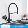 Black White Filtered Kitchen Faucets Pull Out 360 Rotation Mixer Tap