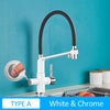Black White Filtered Kitchen Faucets Pull Out 360 Rotation Mixer Tap