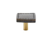 Brass Cowhide Leather Furniture Handles Round Square Cabinet Knob