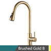 Brass Kitchen Faucet 2-mode Sprayer 360 Rotation Single Handle Mixer Tap