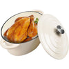 Cast Iron Enameled Oval Dutch Oven Pot with Lid and Dual Handles