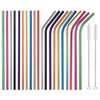 Colorful Stainless Steel Straw Eco-friendly Reusable Bent Straws Set