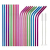 Colorful Stainless Steel Straw Eco-friendly Reusable Bent Straws Set