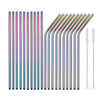 Colorful Stainless Steel Straw Eco-friendly Reusable Bent Straws Set