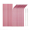 Colorful Stainless Steel Straw Eco-friendly Reusable Bent Straws Set